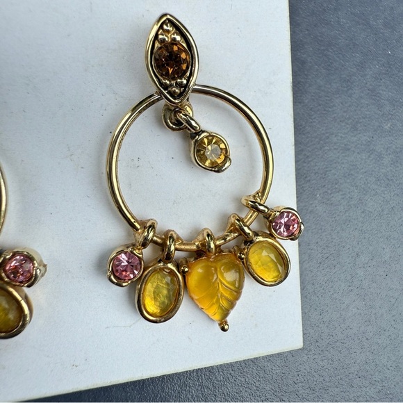Sigrid Olsen Gold Earrings with Yellow and Pink Accents - Picture 4 of 8